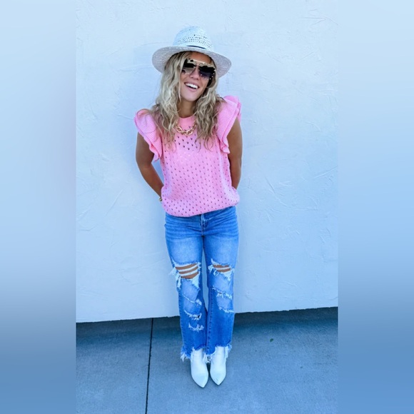 Blakeley Casey Ruffle Sleeve Top in Pink - Picture 2 of 3